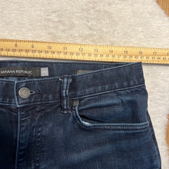 Banana Republic Mens Dark Washed Blue Slim Straight Leg Denim Jeans Size 32 x 32 - Picture 8 of 10